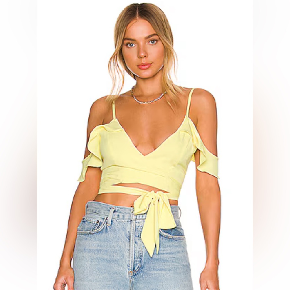 Yellow Women's wrap crop Top